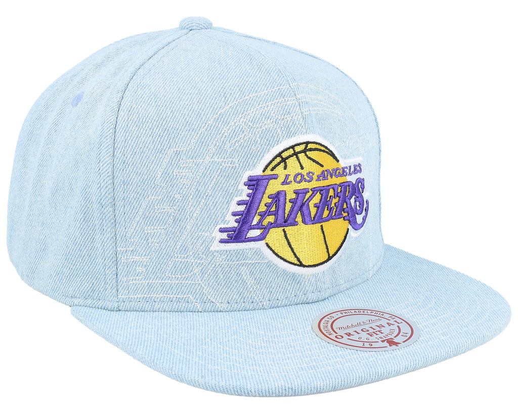 Mens Mitchell & Ness NBA DENIM STITCHER SNAPBACK LAKERS