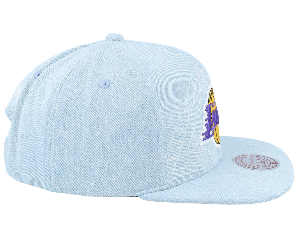 Mens Mitchell & Ness NBA DENIM STITCHER SNAPBACK LAKERS