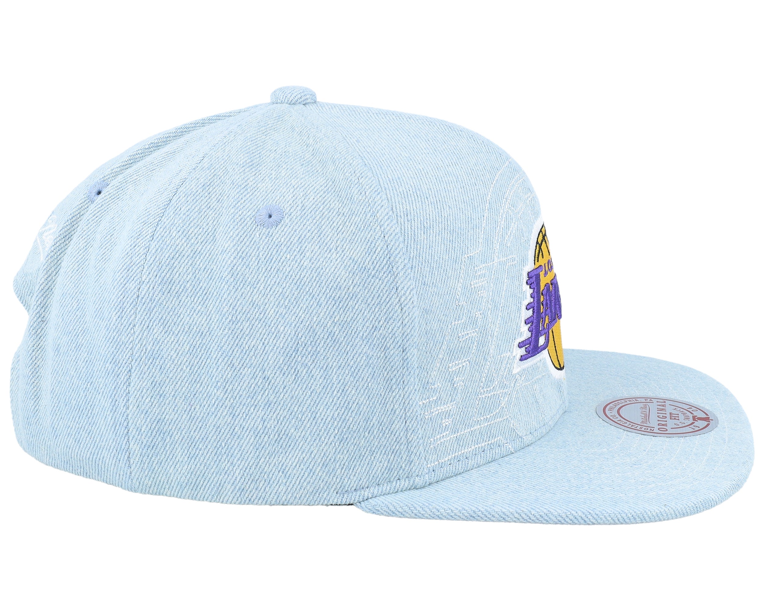 Mens Mitchell & Ness NBA DENIM STITCHER SNAPBACK LAKERS
