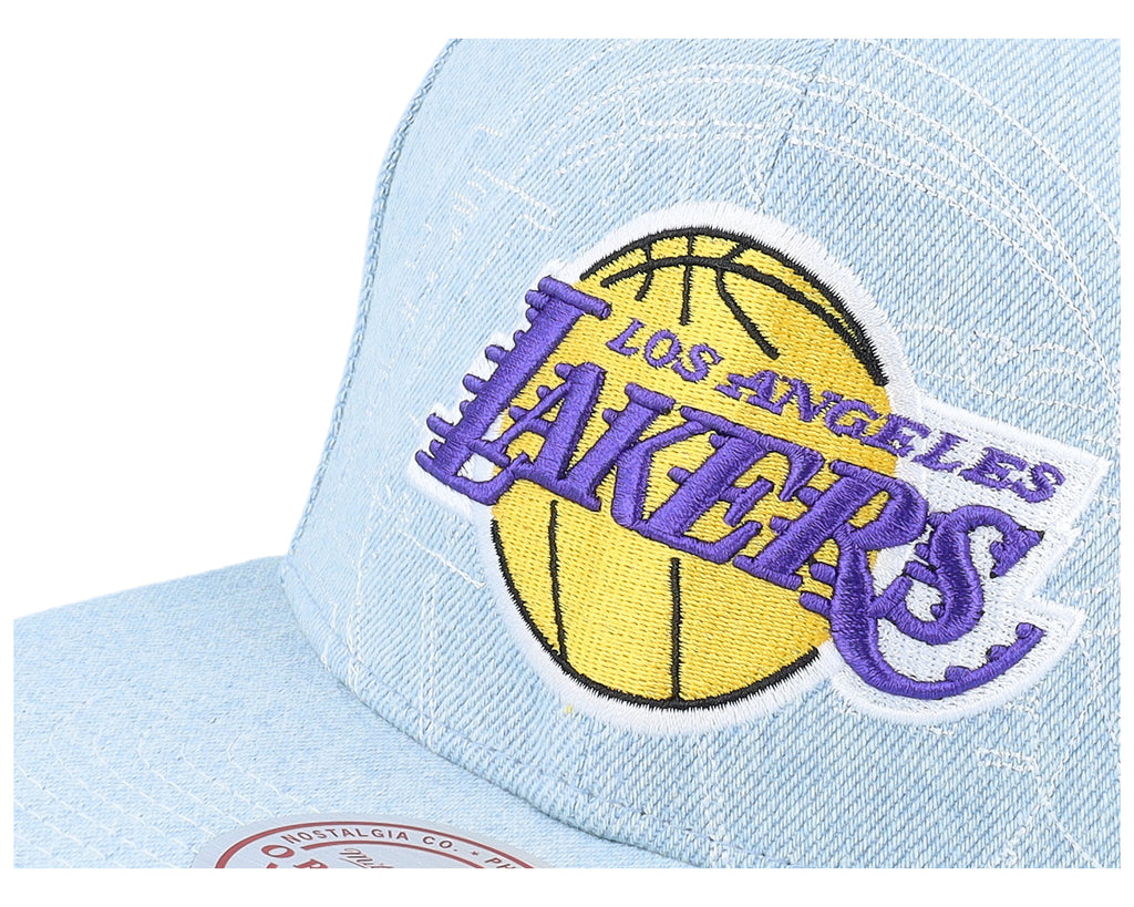 Mens Mitchell & Ness NBA DENIM STITCHER SNAPBACK LAKERS