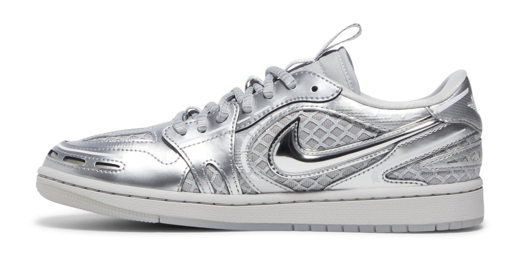 [HQ2186-002] WOMENS AIR JORDAN RETRO 1 MM LOW V3 'METHOD OF MAKE METALLIC SILVER'