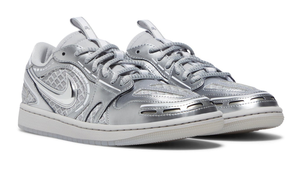 [HQ2186-002] WOMENS AIR JORDAN RETRO 1 MM LOW V3 'METHOD OF MAKE METALLIC SILVER'