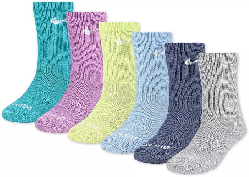 [UN0019-BA2] YOUTH NIKE DRI-FIT CREW SOCKS (6-PACK)