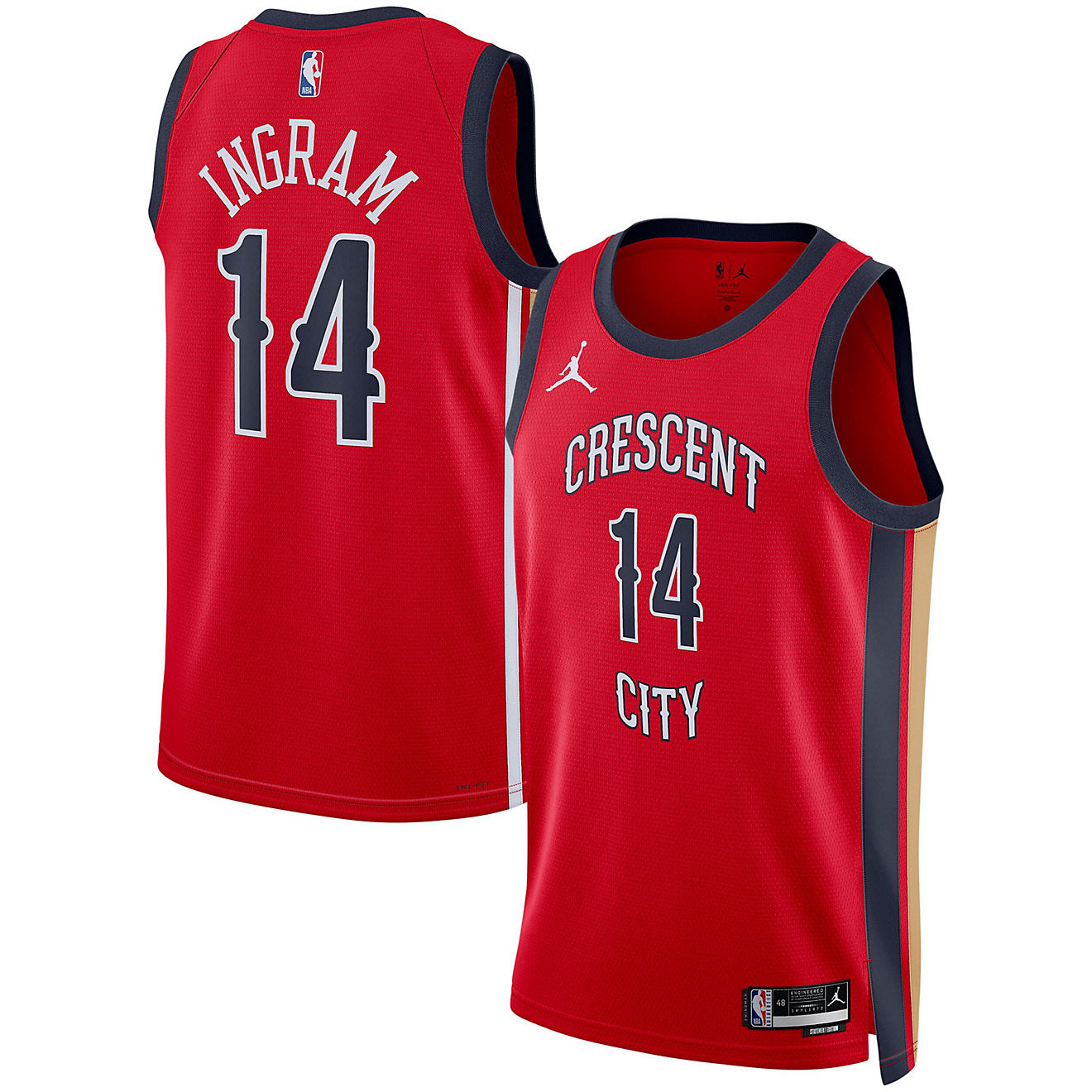 [DX8655-659] MENS NIKE NBA NEW ORLEANS PELICANS INGRAM SWINGMAN JERSEY STATEMENT EDITION