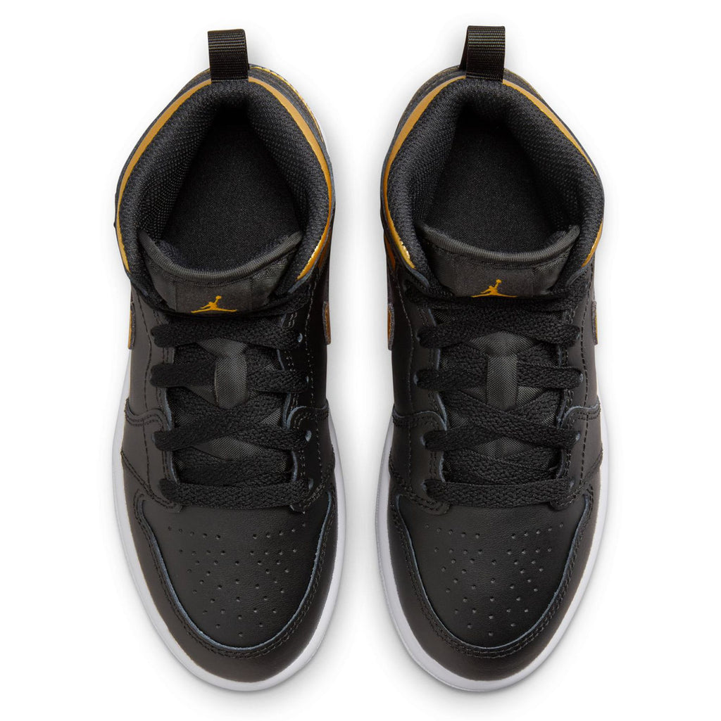 [DQ8424-071] PRESCHOOL AIR JORDAN RETRO 1 MID 'METALLIC GOLD BLACK (PS)'