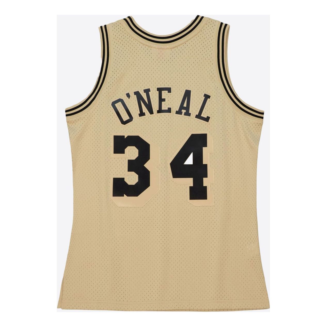 MENS MITCHELL & NESS KHAKI BLACK SWINGMAN JERSEY LAKERS 1996 SHAQUILLE O'NEAL