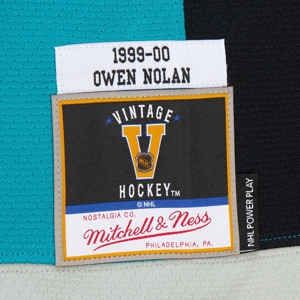 Mens Mitchell & Ness NHL DARK JERSEY SHARKS 1999 OWEN NOLAN