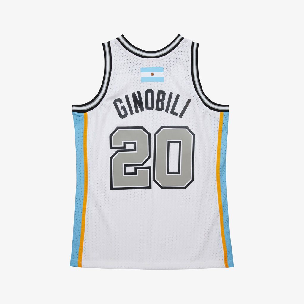MENS MITCHELL & NESS NUMBER RETIREMENT SPURS 2002 MANU GINOBILI