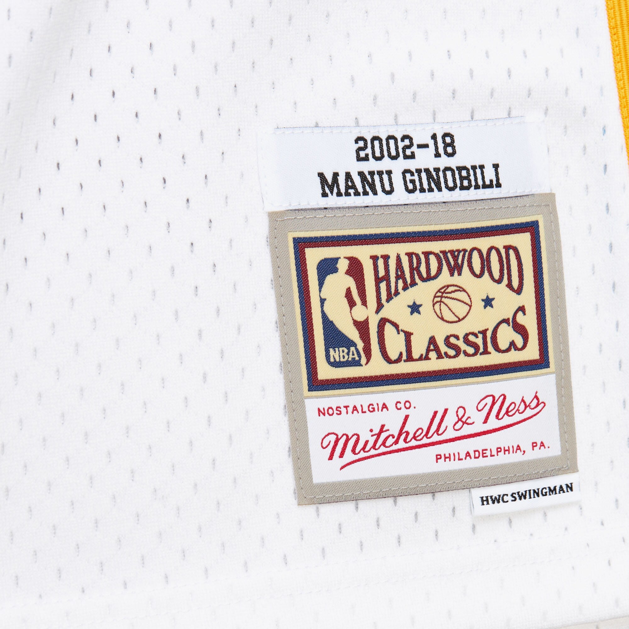 MENS MITCHELL & NESS NUMBER RETIREMENT SPURS 2002 MANU GINOBILI