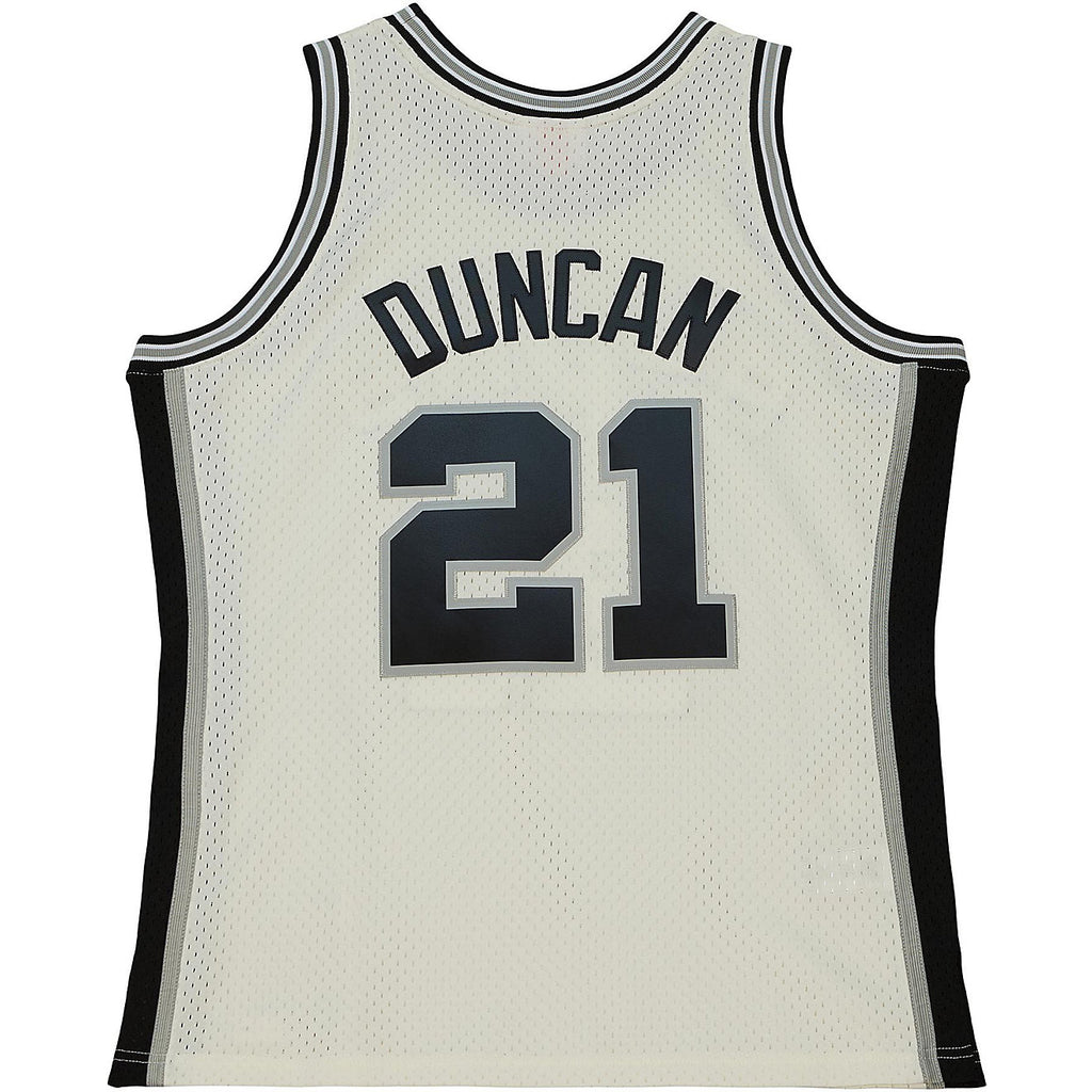 MENS MITCHELL & NESS CREAM TEAM COLOR SWINGMAN JERSEY SPURS 1998 TIM DUNCAN