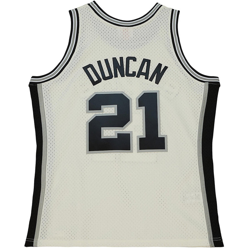 MENS MITCHELL & NESS CREAM TEAM COLOR SWINGMAN JERSEY SPURS 1998 TIM DUNCAN