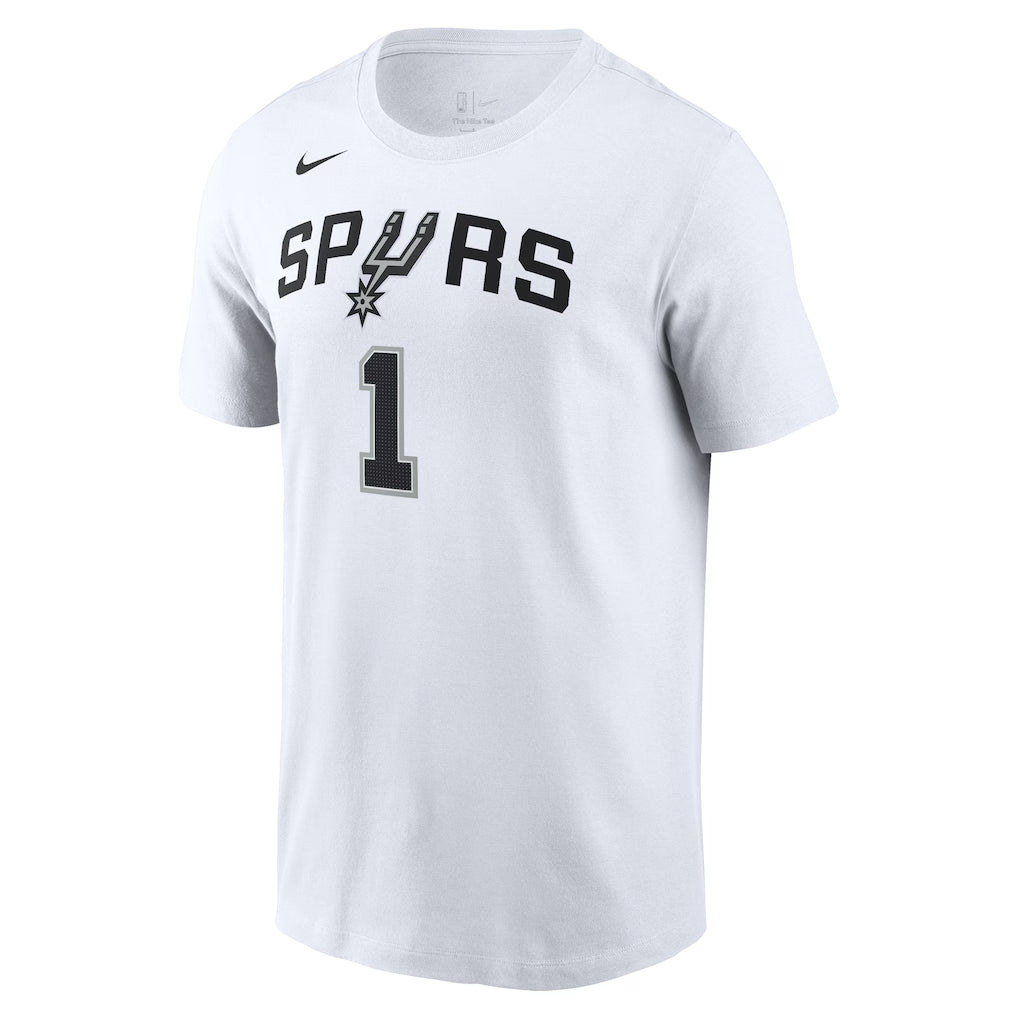 [DR6397-102] MENS NIKE NBA SPURS VICTOR WEMBANYAMA ESSENTIAL NAME & NUMBER T-SHIRT