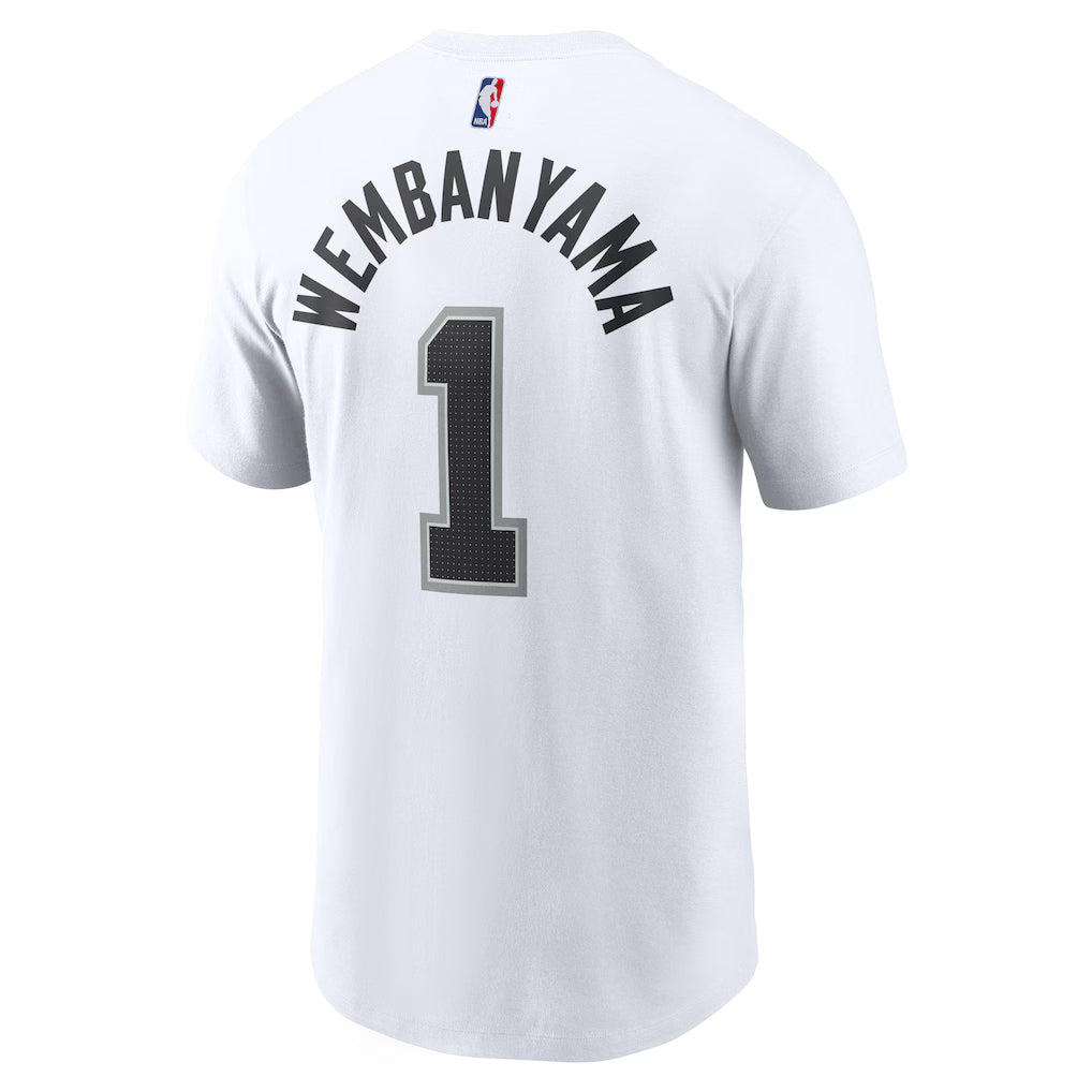 [DR6397-102] MENS NIKE NBA SPURS VICTOR WEMBANYAMA ESSENTIAL NAME & NUMBER T-SHIRT