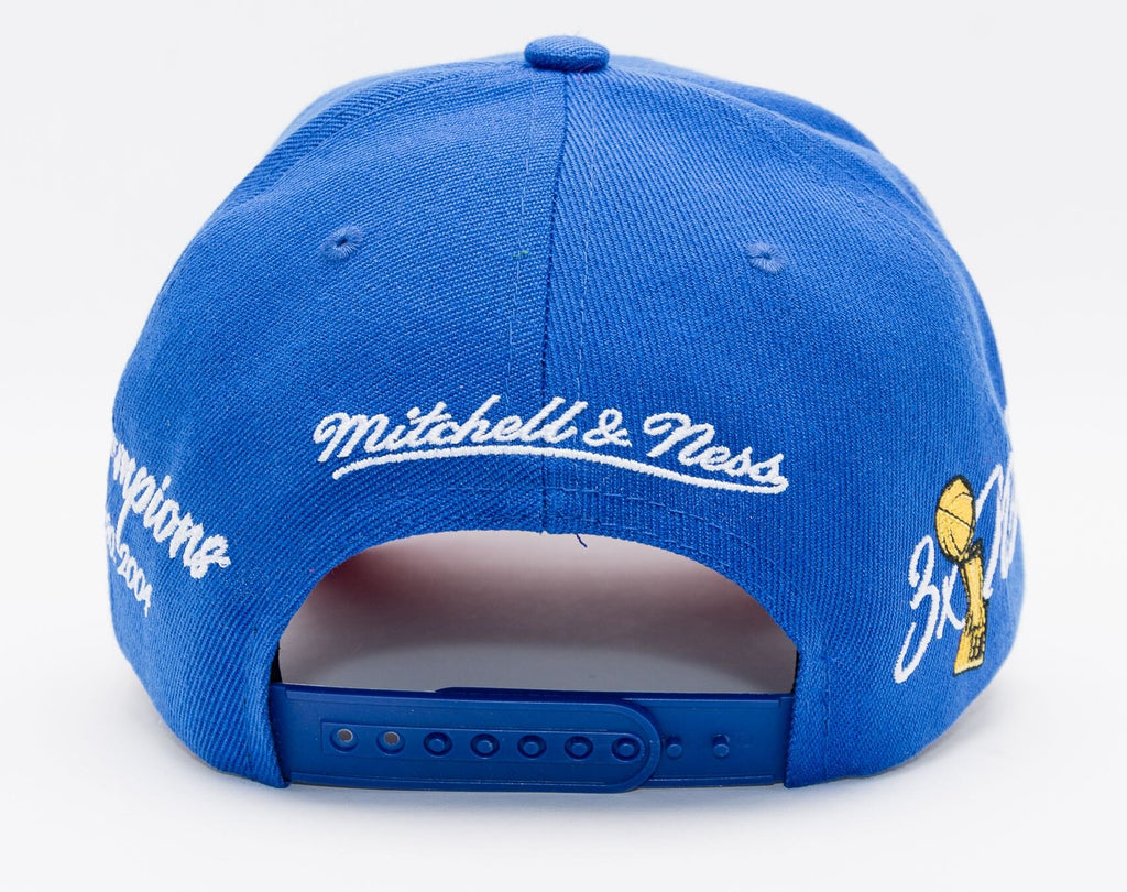 MENS MITCHELL & NESS NBA CHAMP WRAP PRO SNAPBACK HWC PISTONS - BLUE