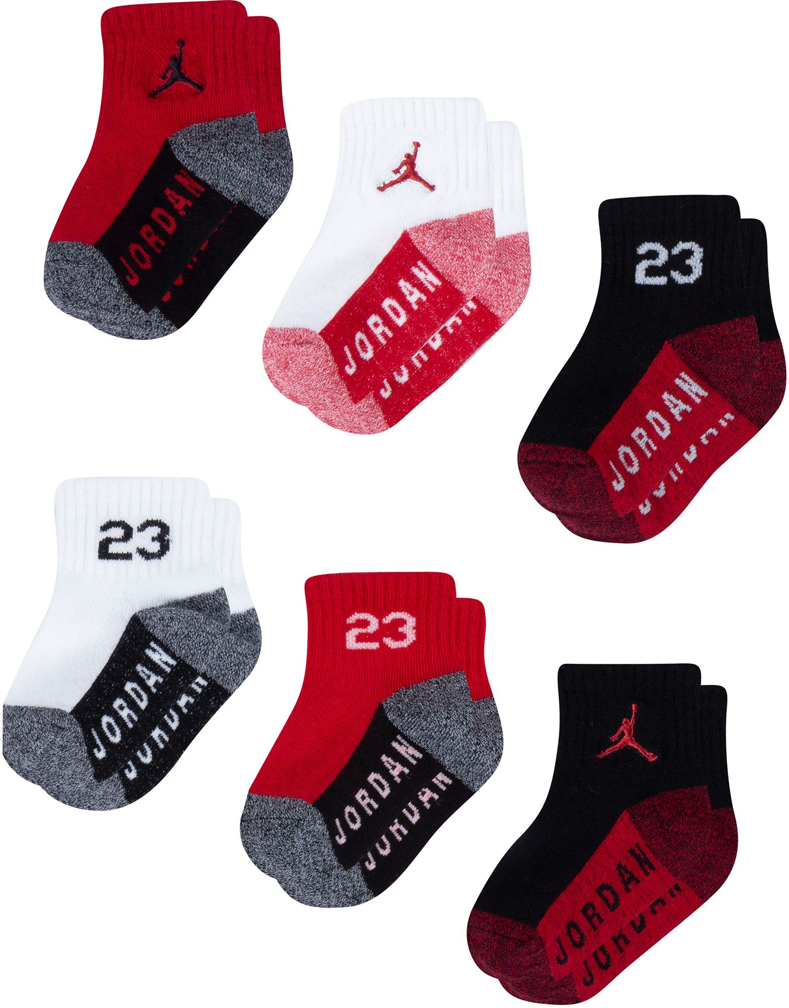 [NJ0459-R78] TODDLERS AIR JORDAN JUMPMAN ANKLE SOCKS 6PACK
