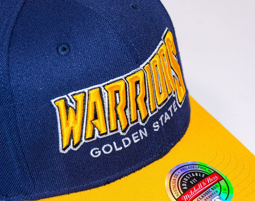 MENS MITCHELL & NESS NBA SHREDDER STRETCH SNAPBACK HWC WARRIORS - BLUE