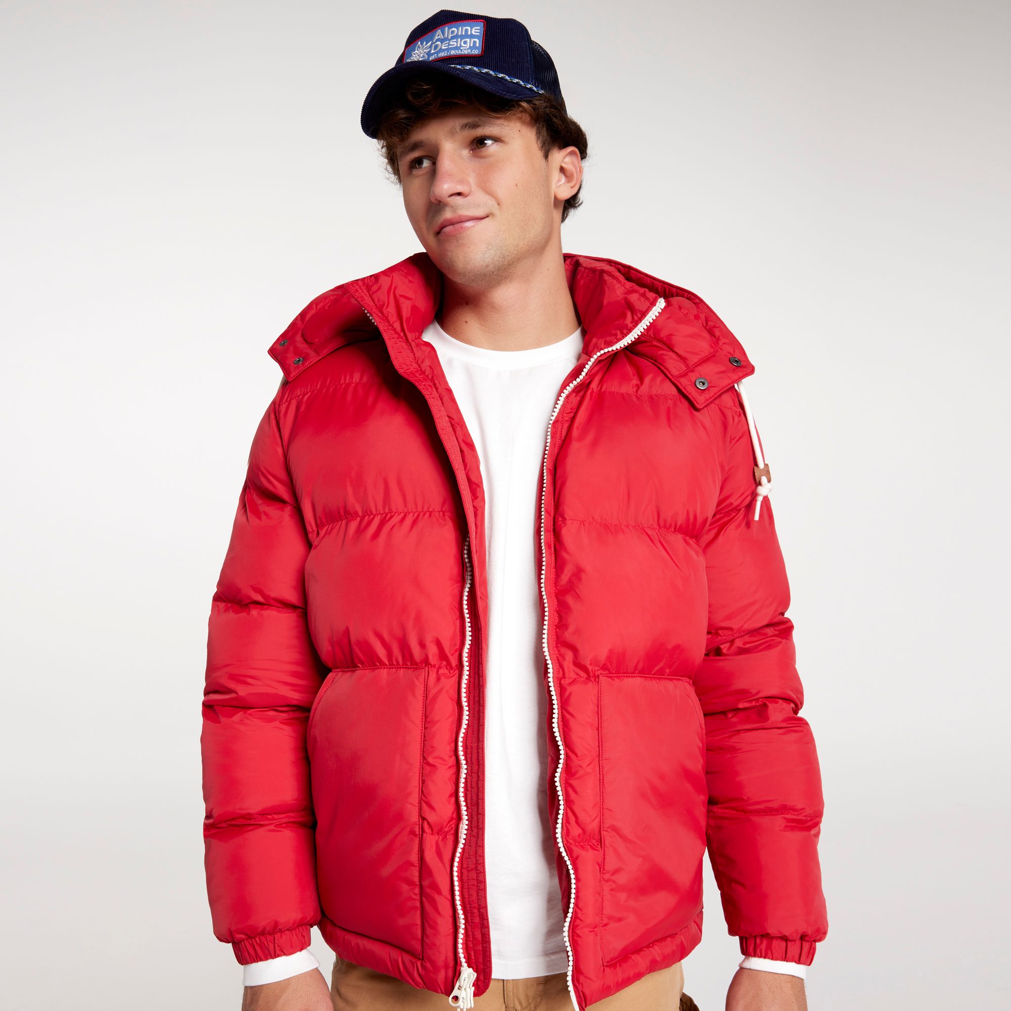 [ADM24506-BRIGHT CRIMSON] MENS ALPINE DESIGN PUFFER JACKET