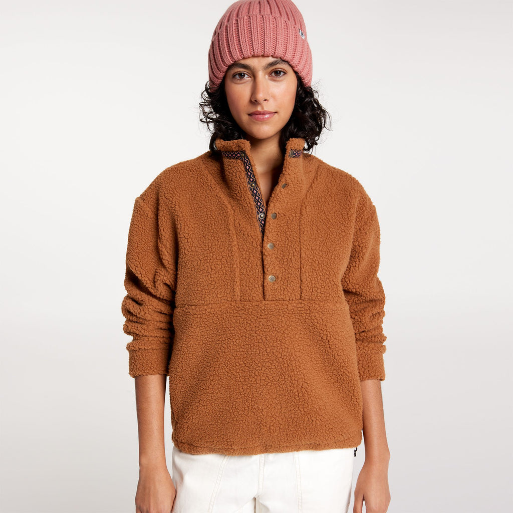 [ADW24690-CL] WOMENS ALPINE DESIGN AD 1/4 SNAP SHERPA PO PULLOVER SWEATER