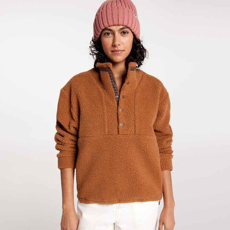 [ADW24690-CL] WOMENS ALPINE DESIGN AD 1/4 SNAP SHERPA PO PULLOVER SWEATER
