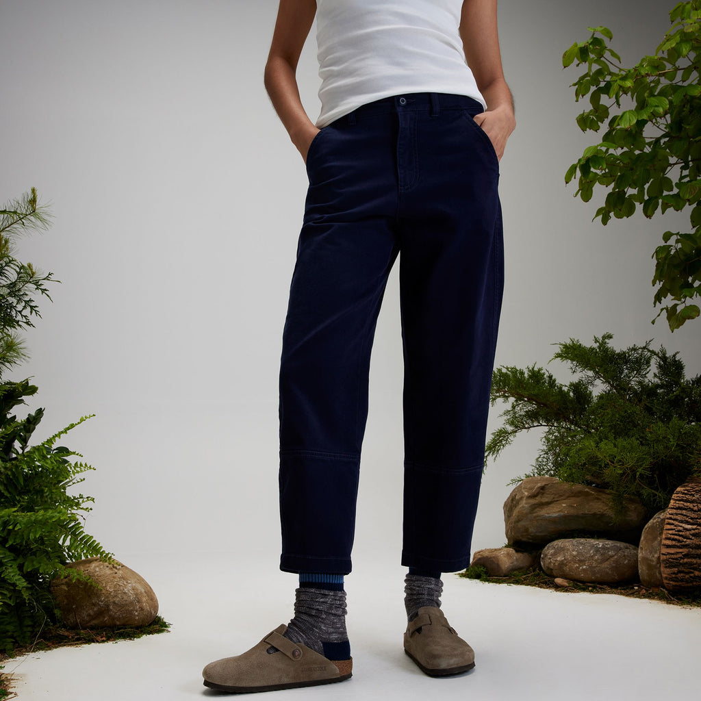 [ADW24905-DN] WOMENS ALPINE DESIGN BARREL RELAXED FIT HIGH RISE CROPPED PANTS