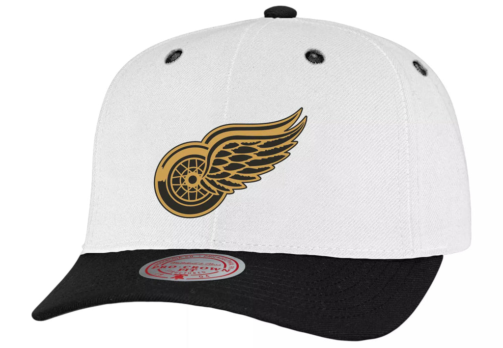 Mens Mitchell & Ness NHL BLACK GOLD PC SNAPBACK RED WINGS
