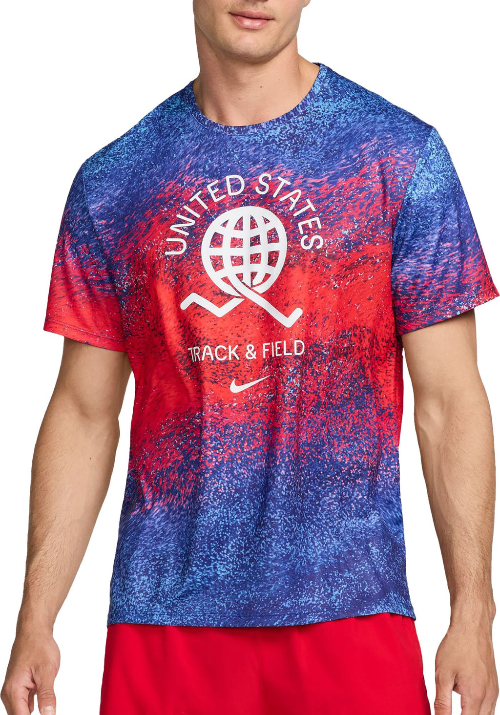 [FJ3411-635] MENS NIKE DRI-FIT USA MILER PRINTED RUNNING T-SHIRT