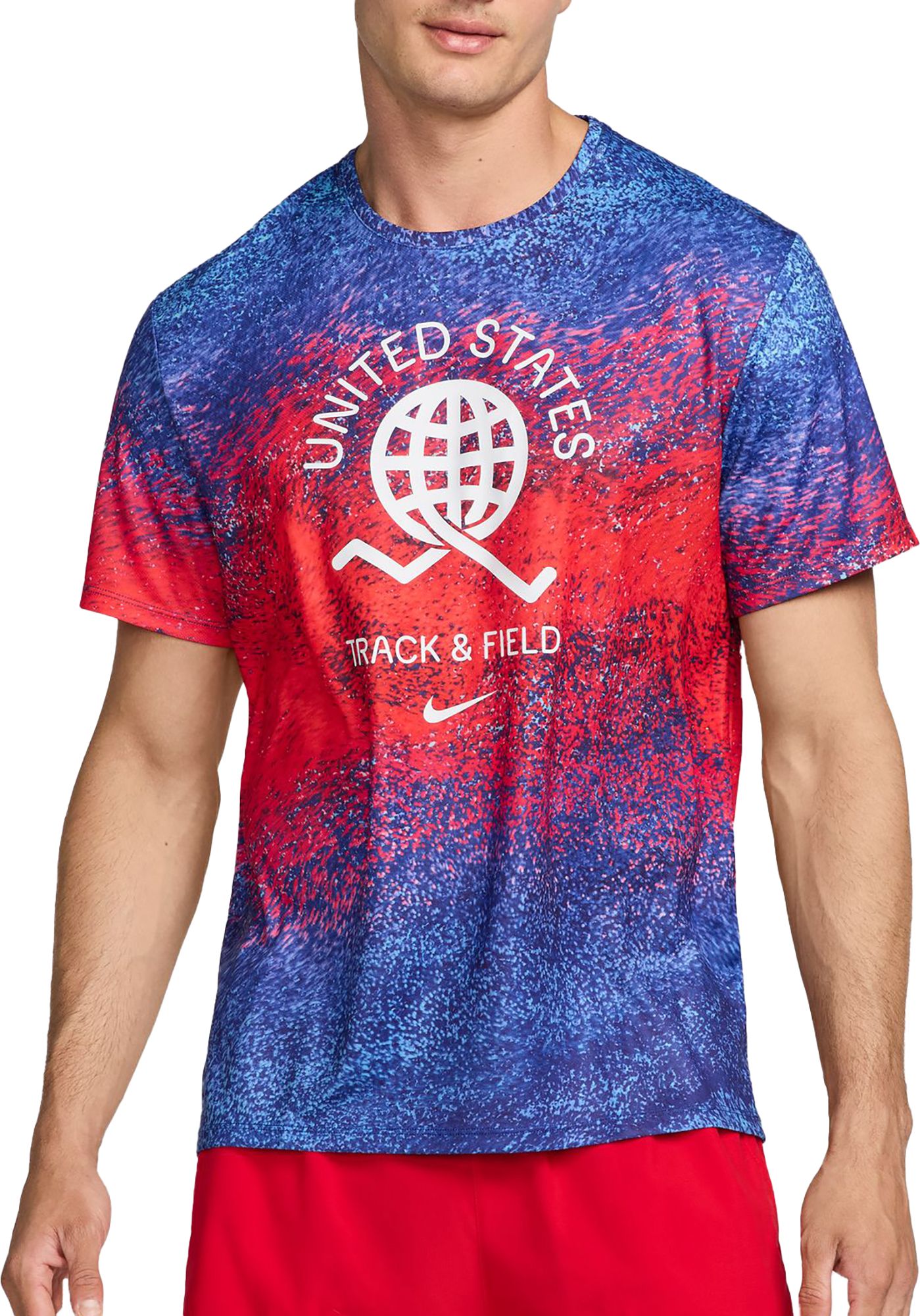 [FJ3411-635] MENS NIKE DRI-FIT USA MILER PRINTED RUNNING T-SHIRT