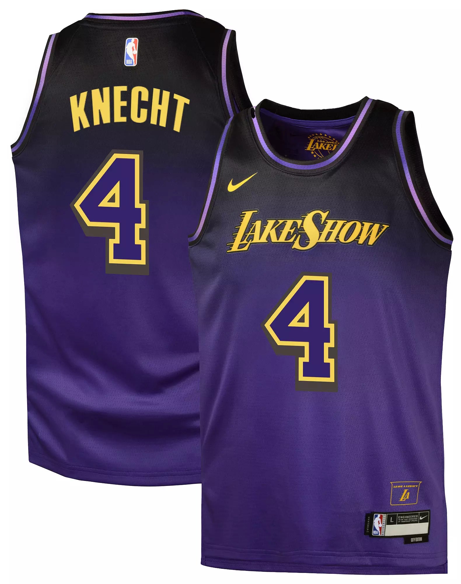 Youth Nike NBA DALTON KNECHT #4 LOS ANGELES LAKERS SWINGMAN JERSEY
