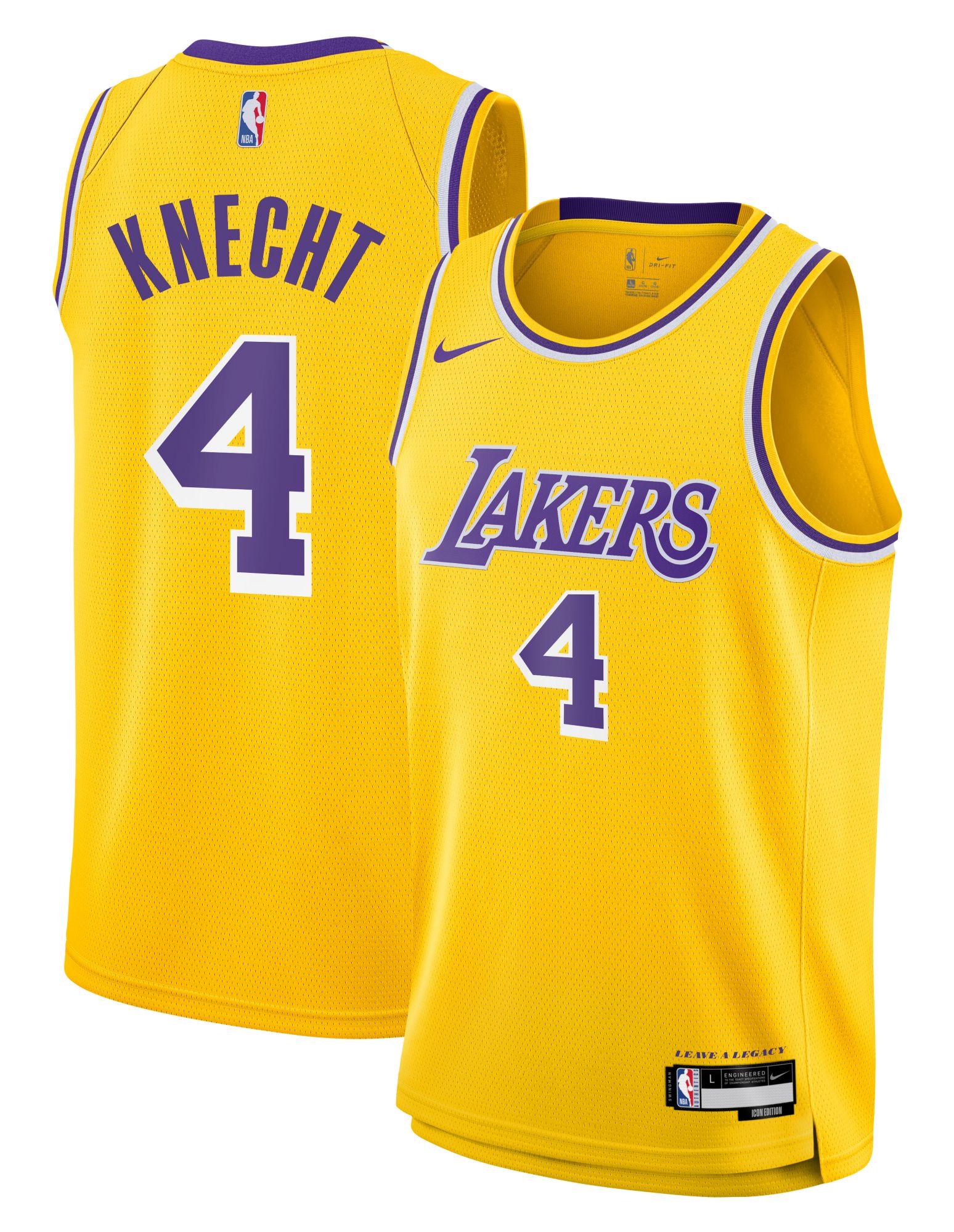 Youth Nike NBA DALTON KNECHT #4 LA LAKERS SWINGMAN JERSEY - ICON EDITION
