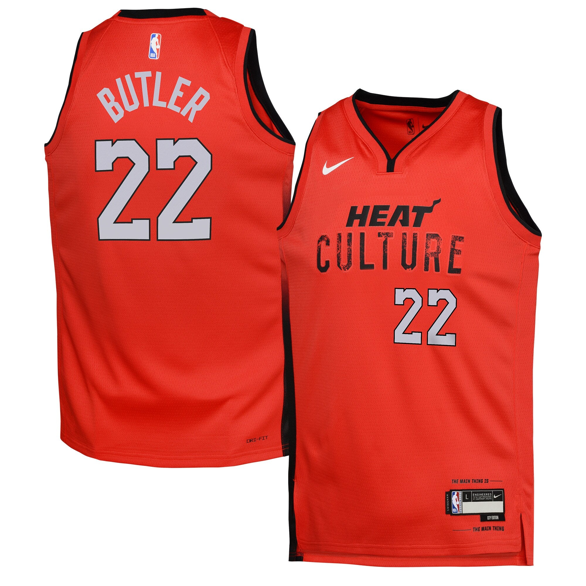 [9Z2B7BU8P24-HEAJB] YOUTH NIKE NBA HEAT 'BUTLER' 24/25 SWINGMAN PLAYER JERSEY - CITY EDITION