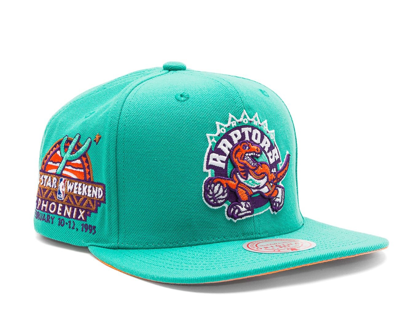 MENS MITCHELL & NESS NBA DESERT GREEN SNAPBACK HWC RAPTORS - TEAL