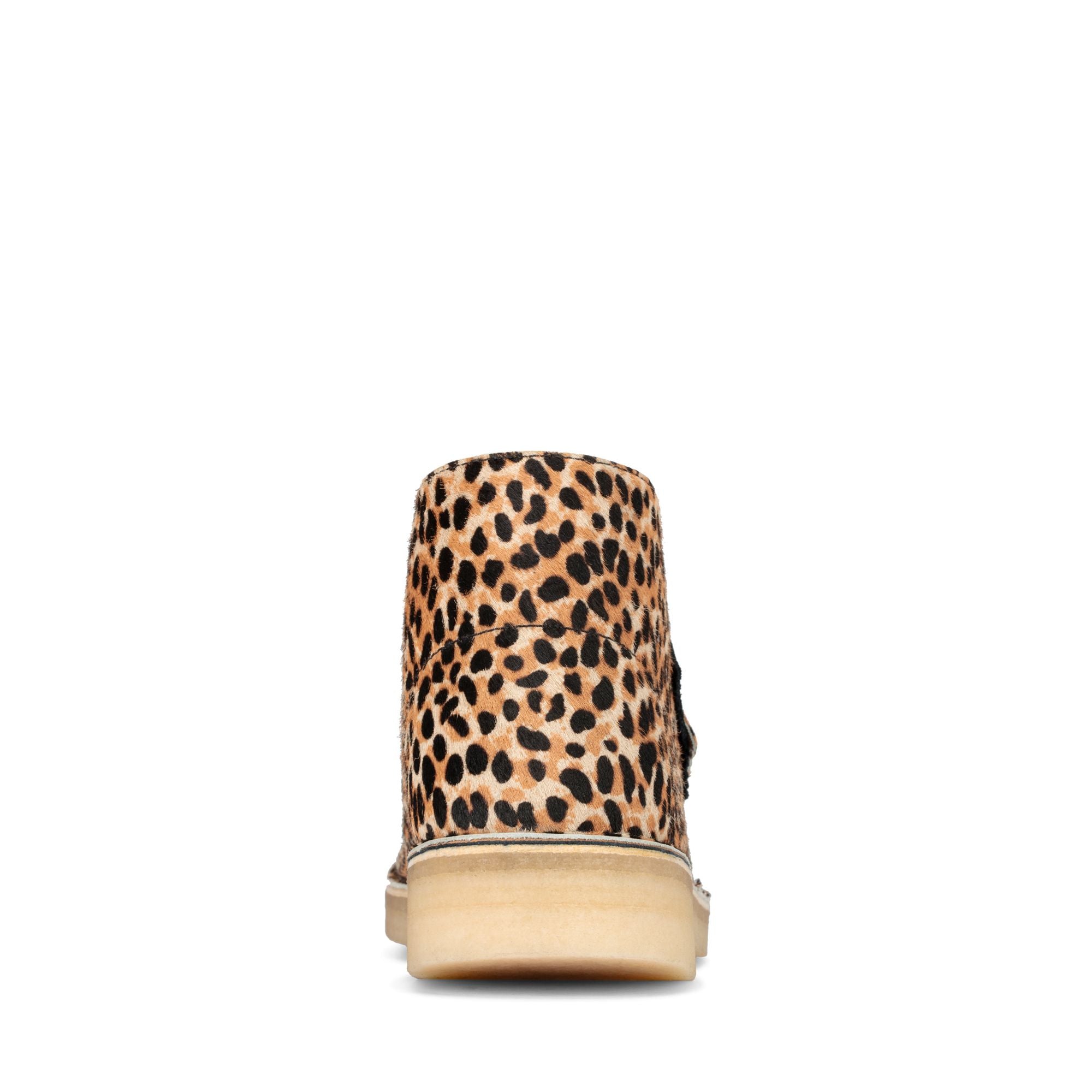 [26154161] WOMENS CLARKS DESERT BOOT LEOPARD PRINT PONY