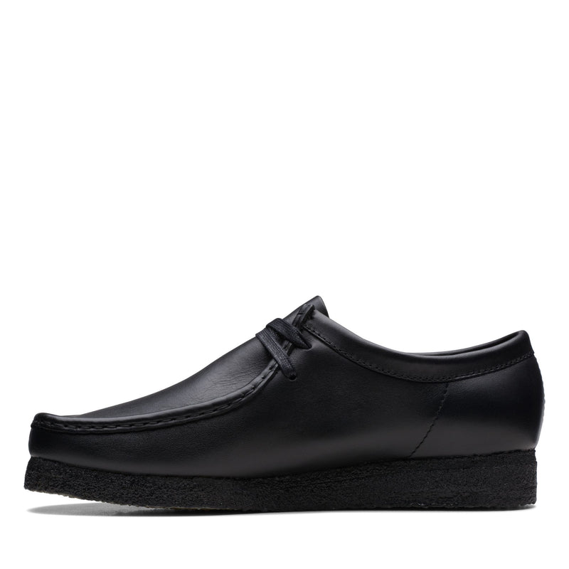 [26155514] MENS CLARKS WALLABEE LOW - BLACK LEATHER