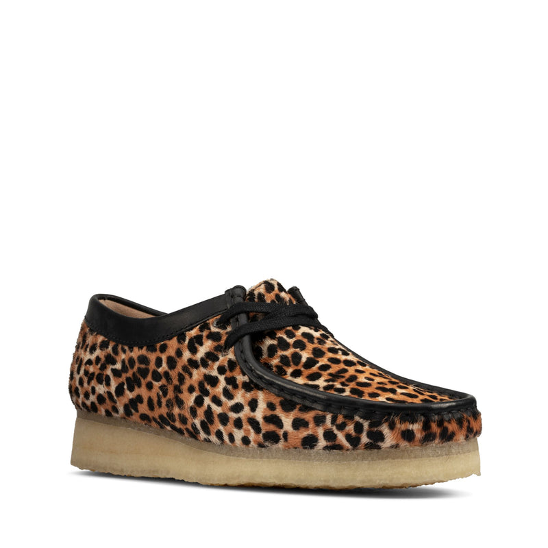 [26160033] WOMENS CLARKS WALLABEE LEOPARD PRINT