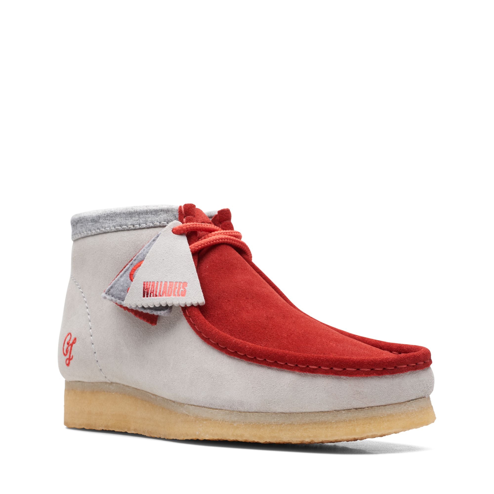 [26165076] Mens Clarks Originals Wallabee VCY 'Red Suede Grey'