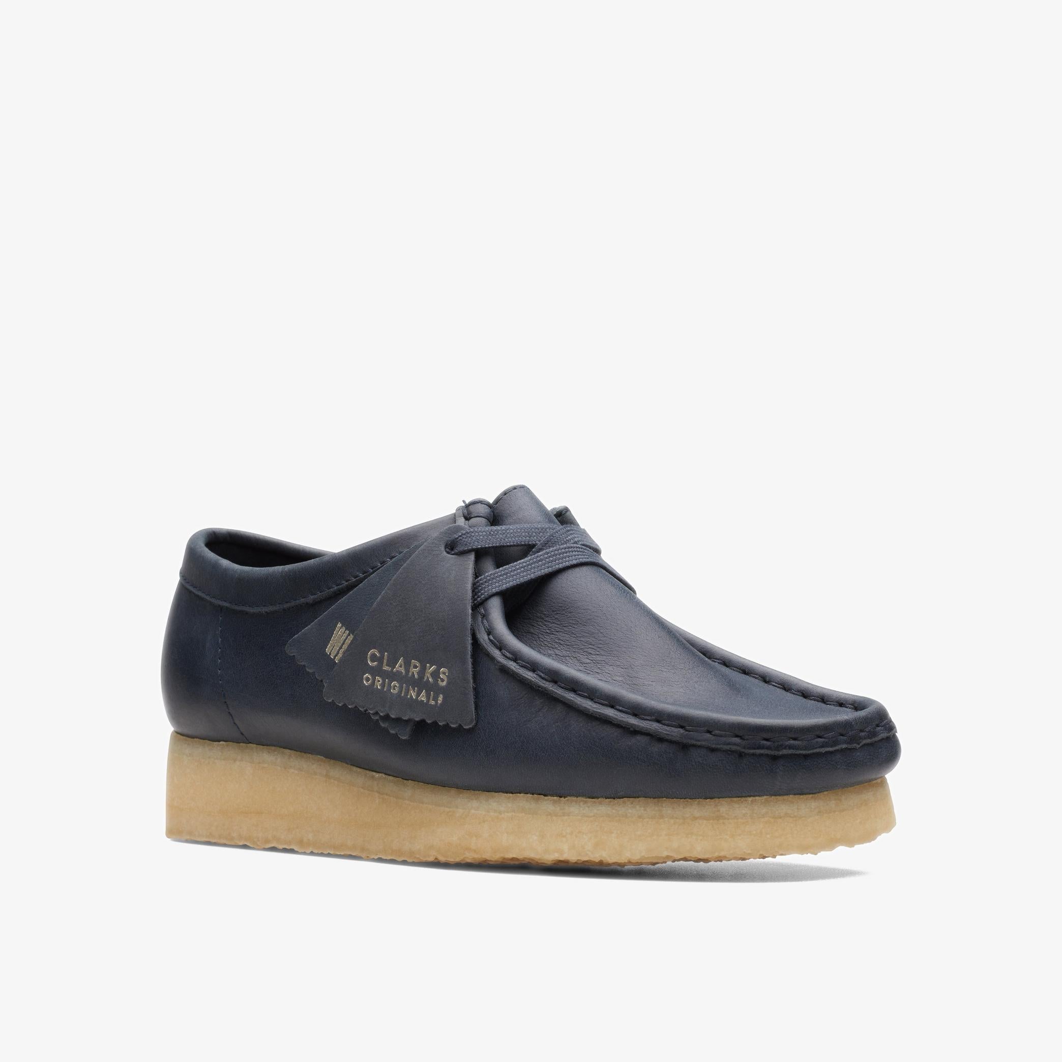 [26168642] Womens CLARKS WALLABEE - NAVY LEATHER