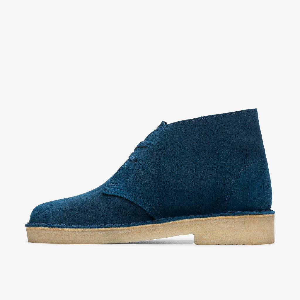 [26173213] Womens CLARKS DESERT BOOT - DEEP BLUE SUEDE
