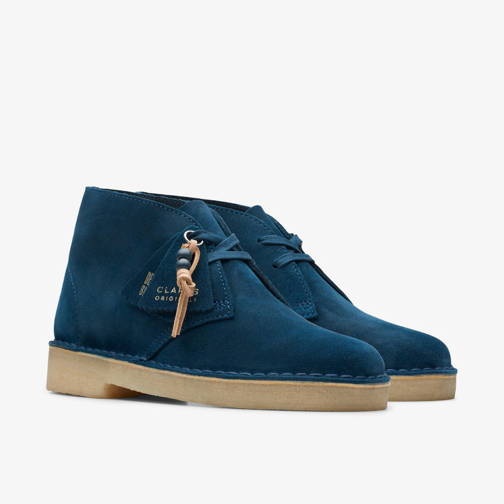 [26173213] Womens CLARKS DESERT BOOT - DEEP BLUE SUEDE
