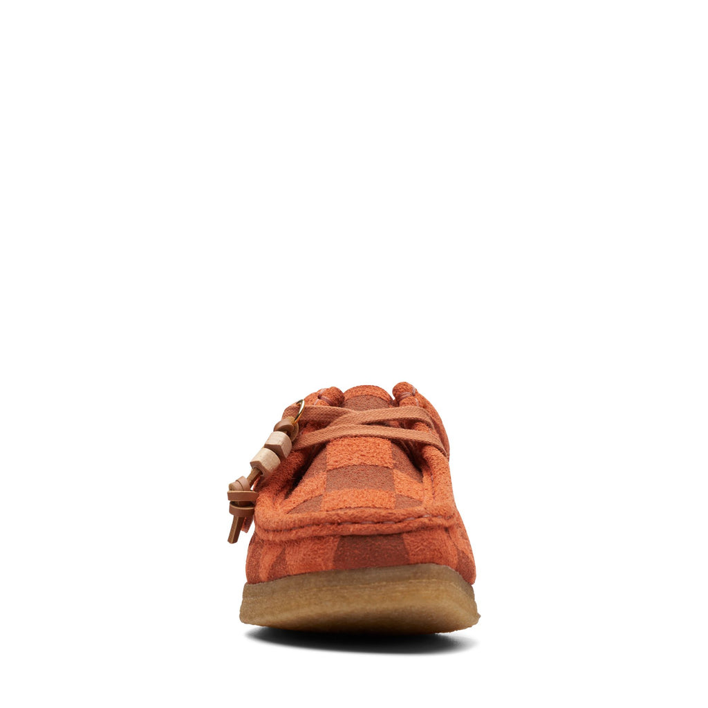 [26174011] WOMENS CLARKS WALLABEE ORANGE CHECK