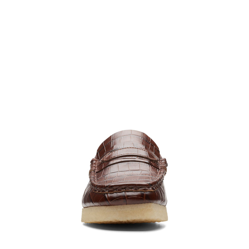[26174017] WOMENS CLARKS WALLABEELOAFER BROWN CROC
