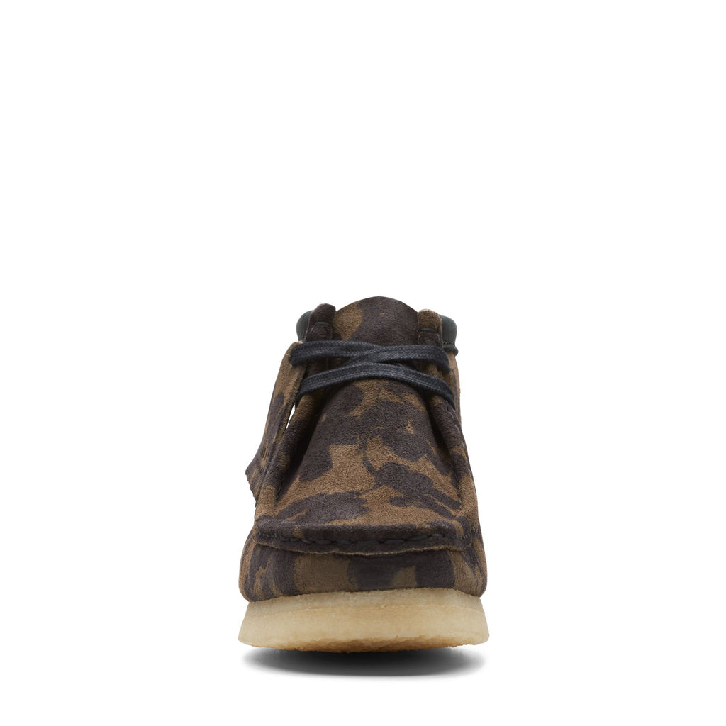 [26174023] WOMENS CLARKS WALLABEE BOOT BLK/KHAKI FLORAL