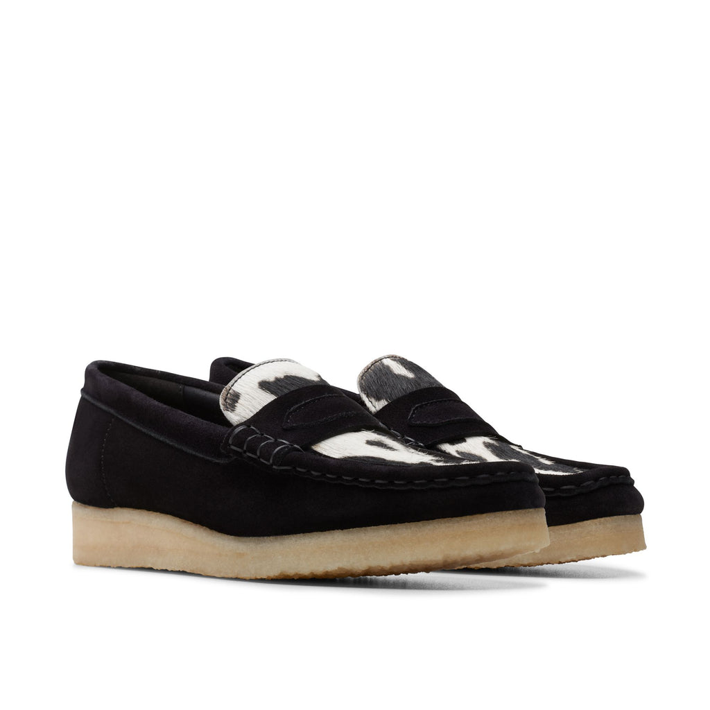 [26175837] WOMENS CLARKS WALLABEE LOAFER COW PRINT HAIRON