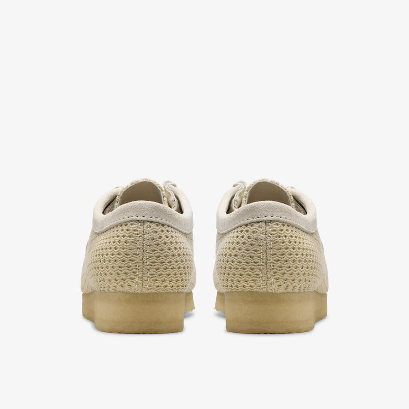 [26175849] Mens CLARKS WALLABEE - OFF WHITE MESH