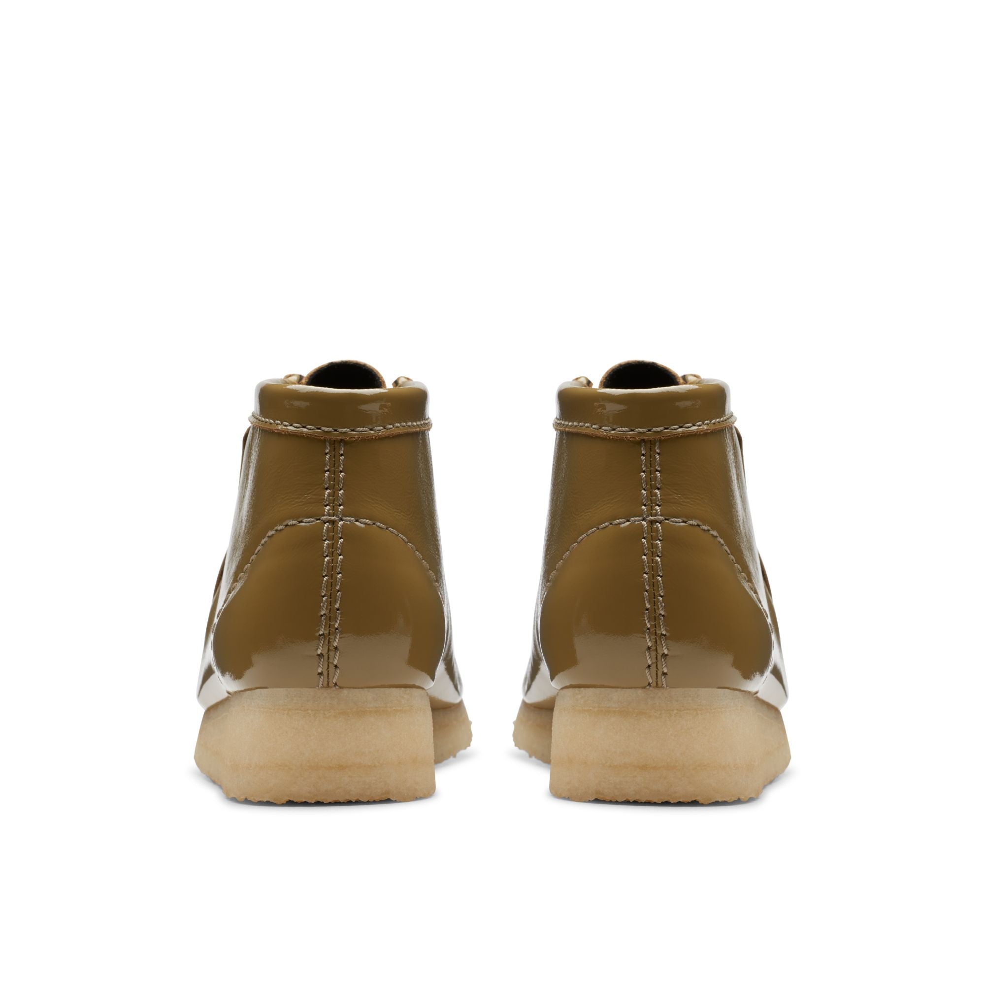 [26176554] WOMENS CLARKS WALLABEE BOOT DARK OLIVE PAT