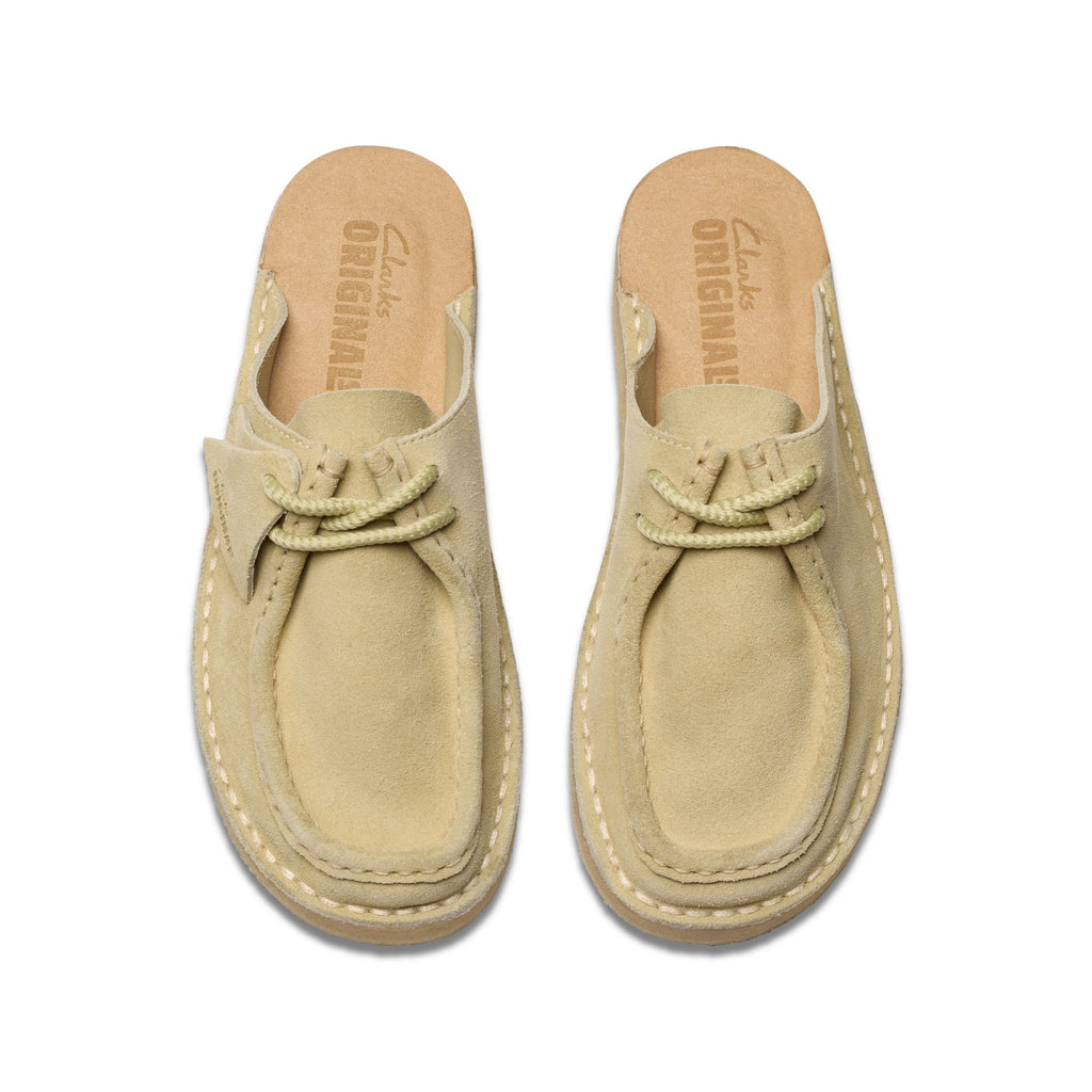 [26176555] WOMENS CLARKS DESERT NOMAD MULE MAPLE SUEDE
