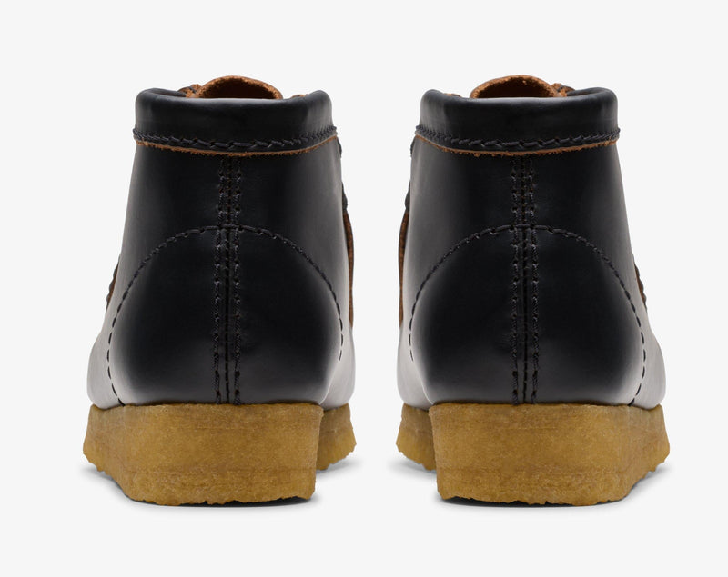 [26177715] WOMENS CLARKS WALLABEE BOOT BLACK SMOOTH LEATHER