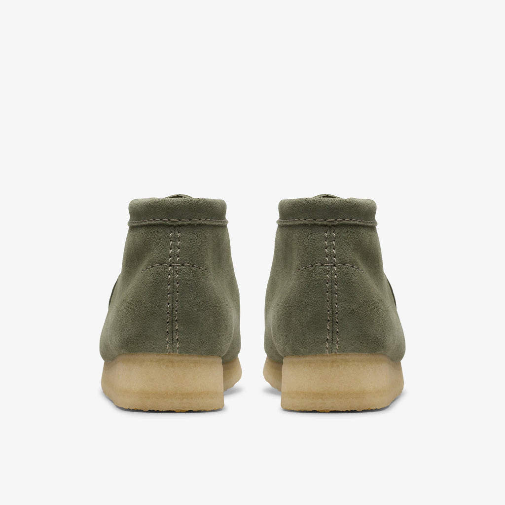 [26179160] WOMENS CLARKS WALLABEE BOOT KHAKI/GREEN SDE