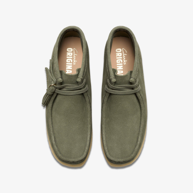 [26179160] WOMENS CLARKS WALLABEE BOOT KHAKI/GREEN SDE