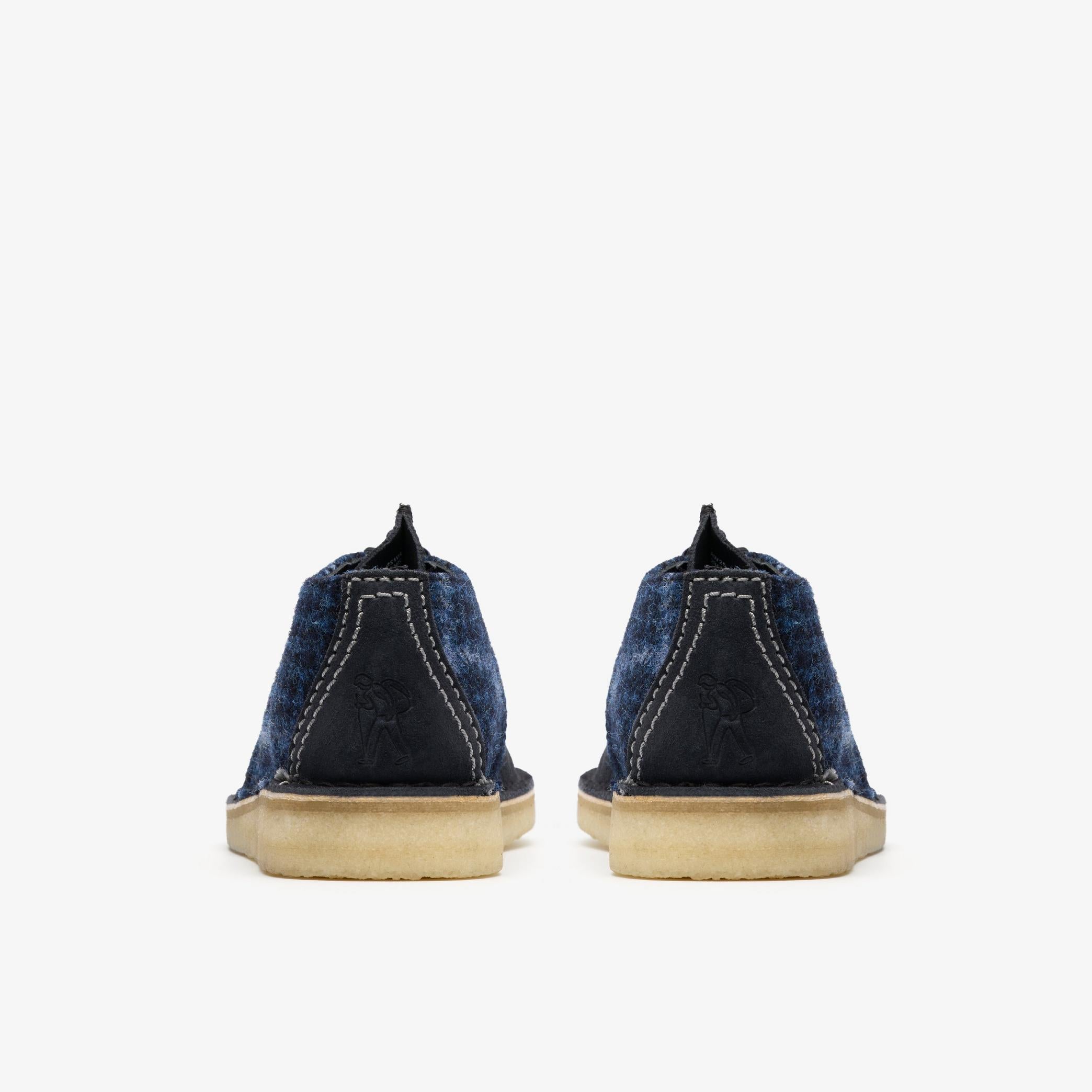 [26183779] MENS CLARKS DESERT TREK 'HARRIS TWEED NAVY'