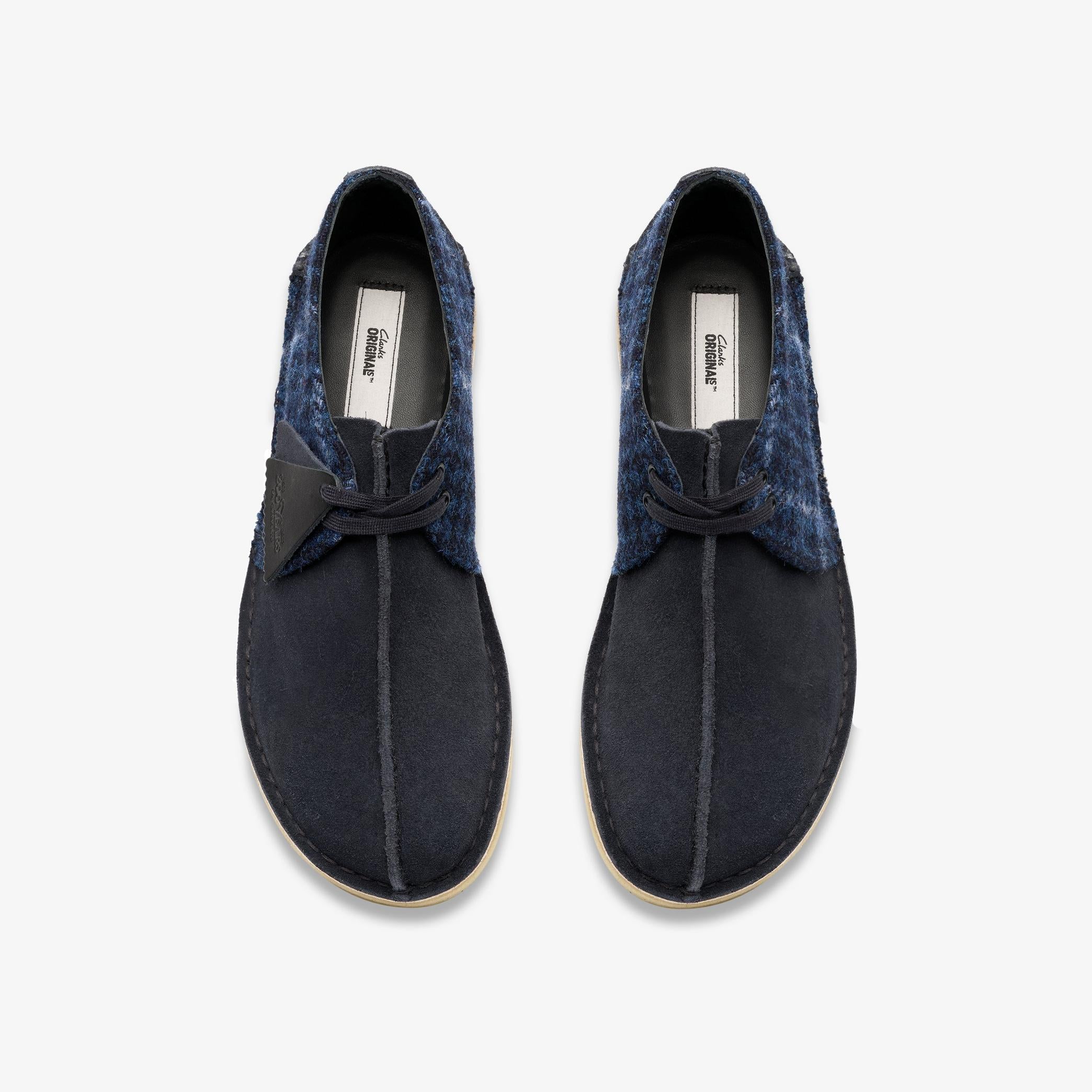 [26183779] MENS CLARKS DESERT TREK 'HARRIS TWEED NAVY'